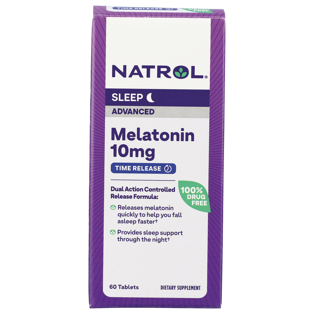 NA504 | Natrol Sleep Advanced Melatonin 10mg time release box, 60 tablets, 100% drug free