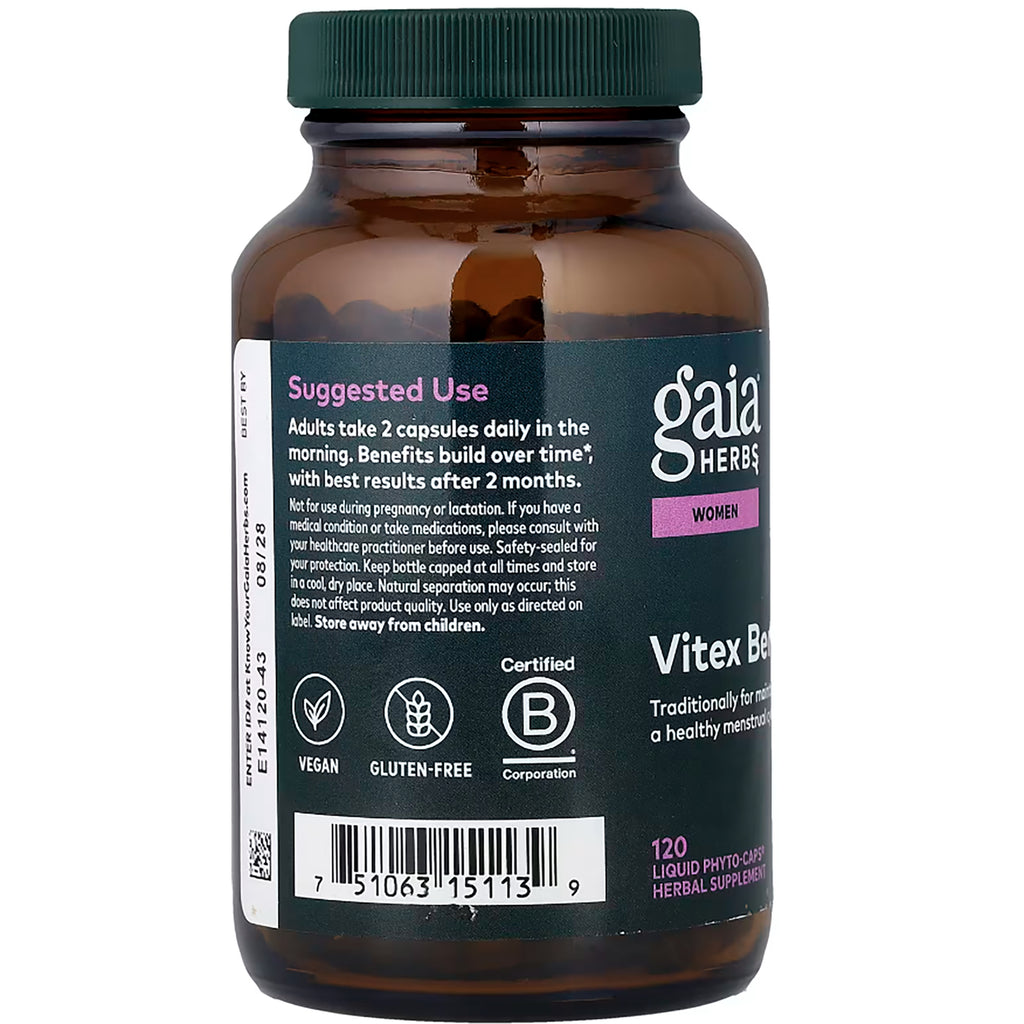 GH133 | Back label of brown supplement bottle showing suggested use text, barcode, and visible capsules - Thumbnail