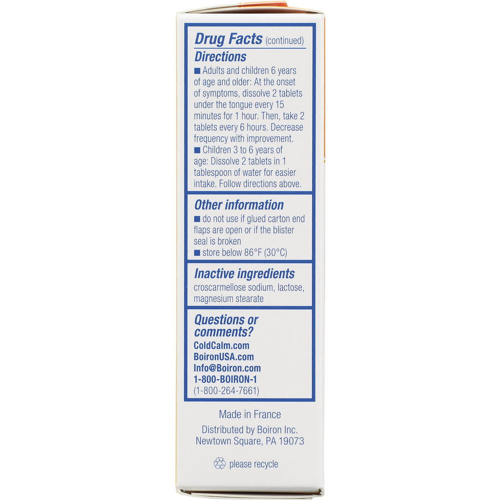 BRN007 | Back panel showing drug facts, directions, inactive ingredients and contact information - Thumbnail