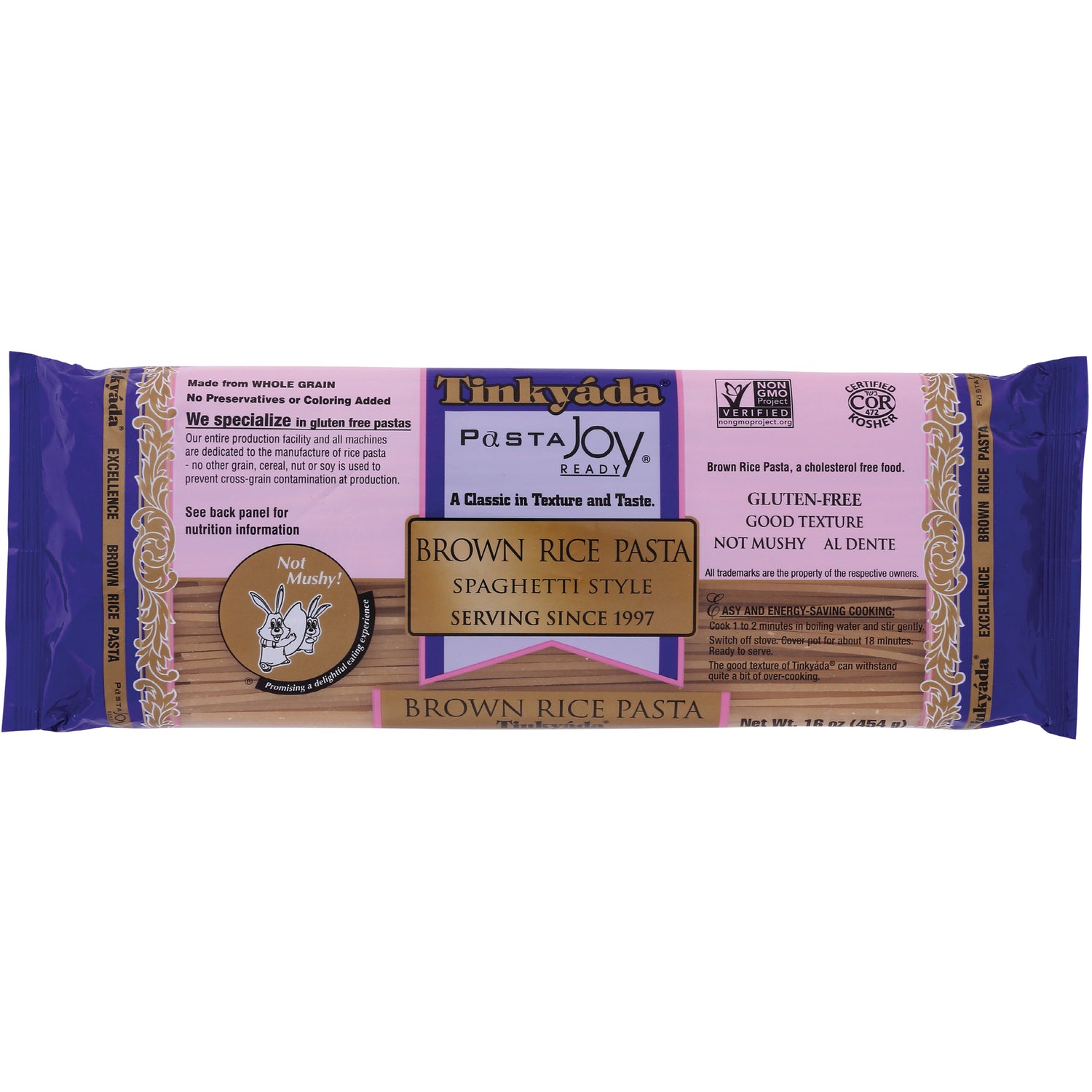 TKY001 | Tinkyda PastaJoy Ready Brown Rice Pasta, Spaghetti Style, gluten-free