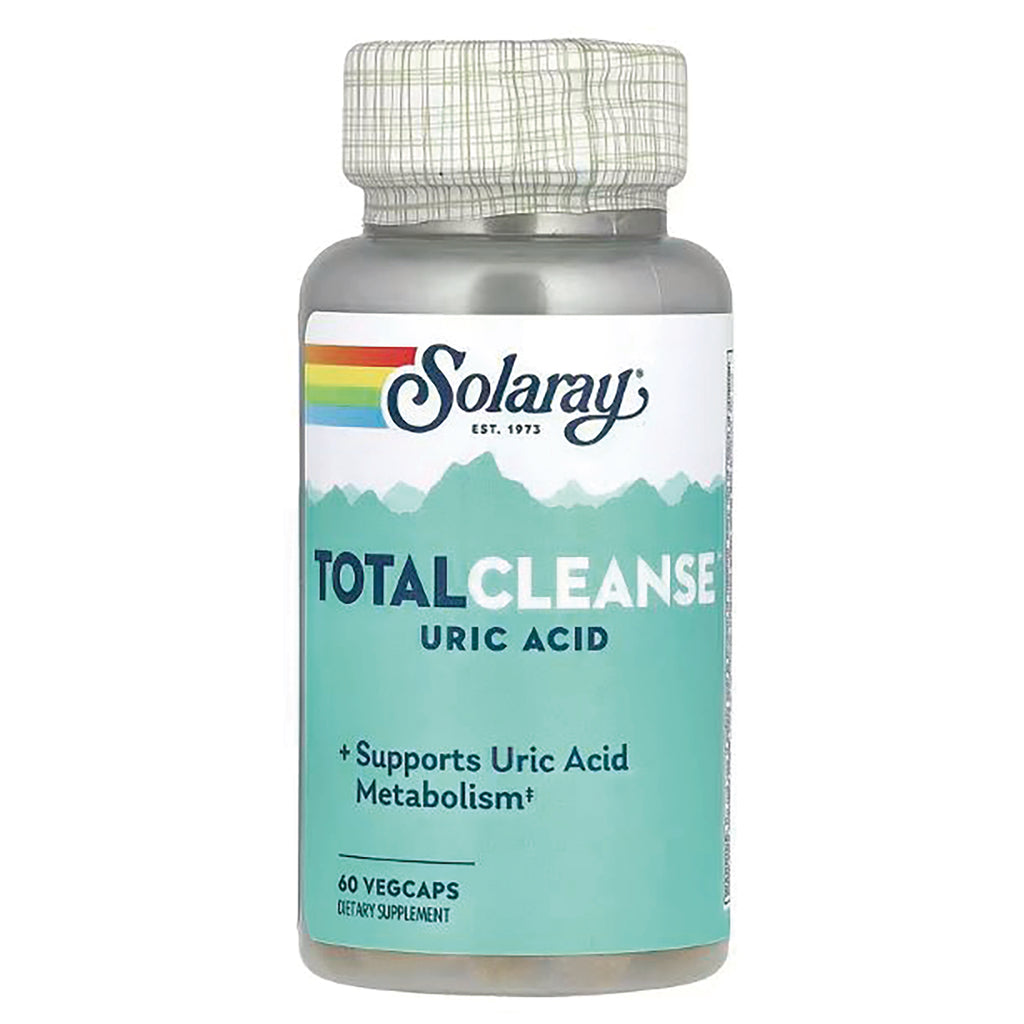 SLR290 | Solaray Total Cleanse Uric Acid supplement bottle front label, teal background, 60 vegcaps - Thumbnail
