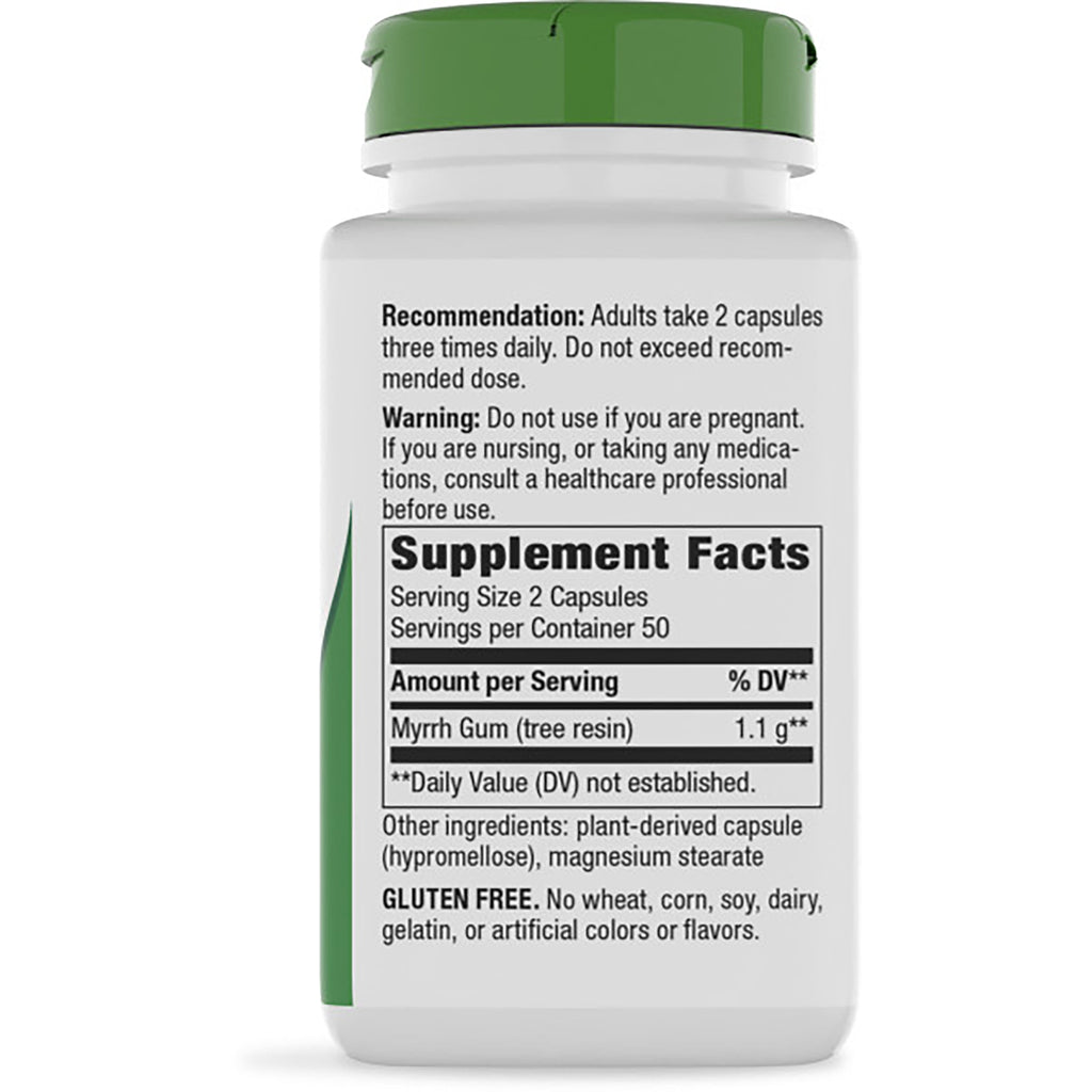 NW156 | back label showing Supplement Facts panel, warnings and usage directions on dark bottle with green cap - Thumbnail