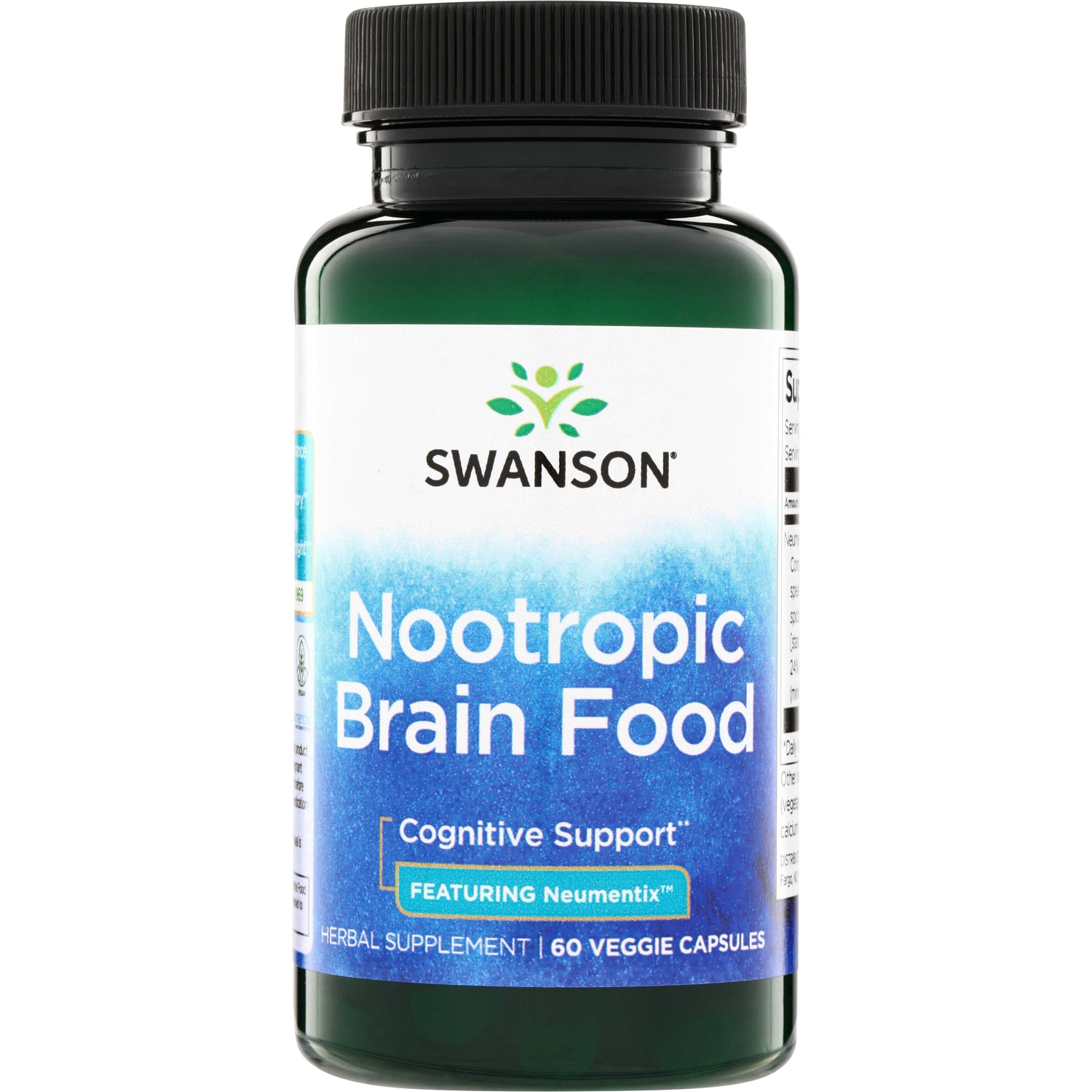SW1880 | Swanson Nootropic Brain Food, Cognitive Support featuring Neumentix, herbal supplement, 60 veggie capsules