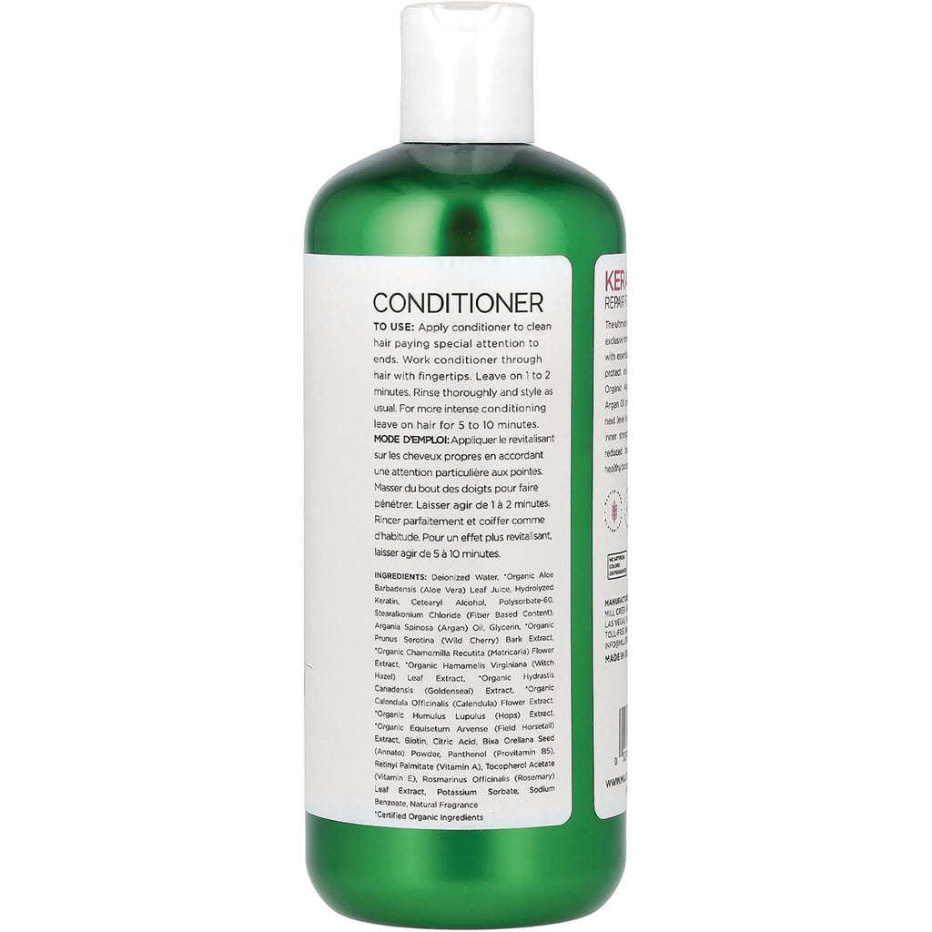 MCB015 | Back of green conditioner bottle showing directions, ingredients, and usage information - Thumbnail