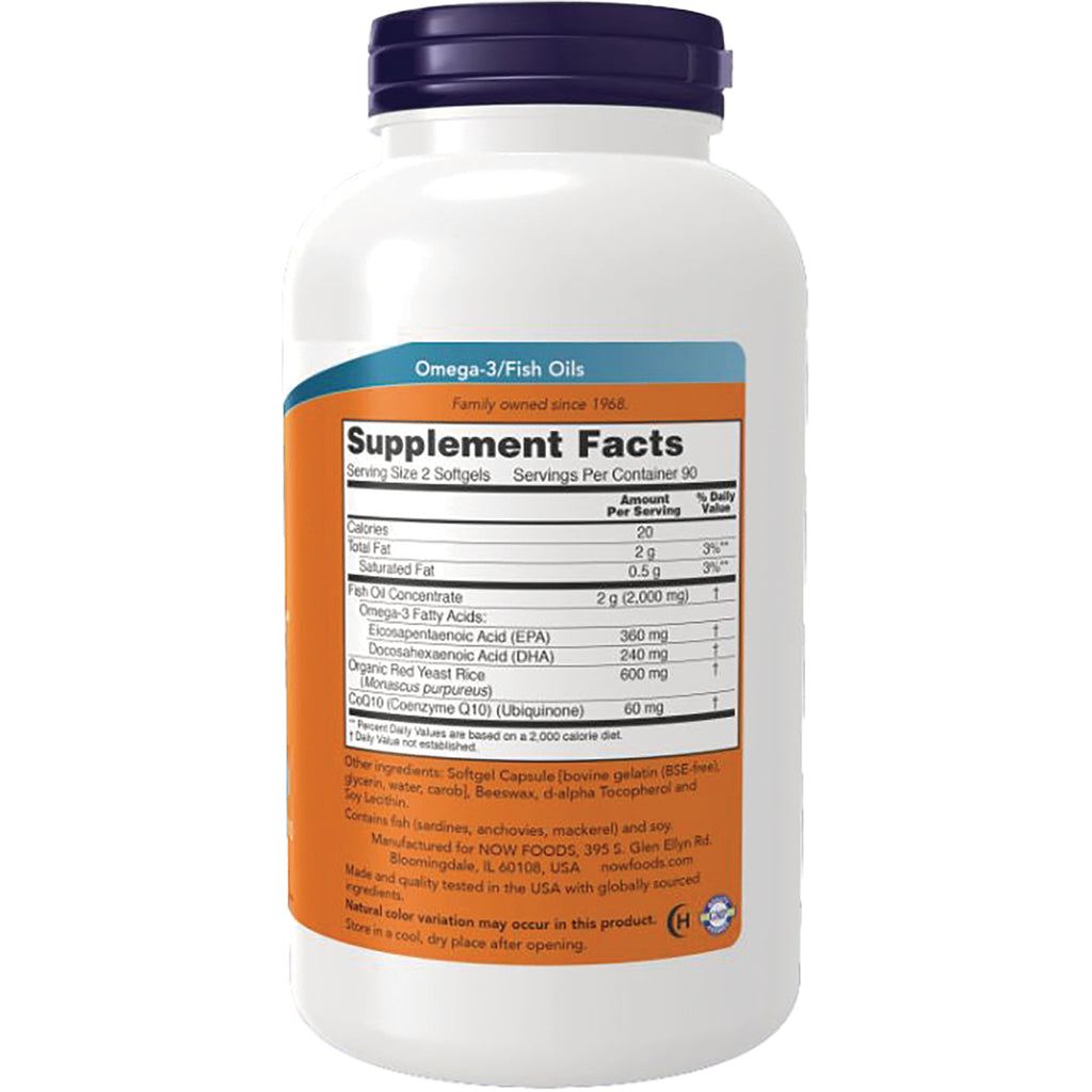 NWF908 | Back label showing Supplement Facts panel and ingredients for omega-3 fish oil softgels - Thumbnail