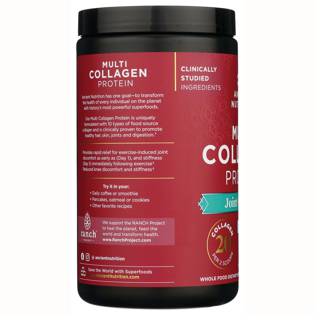 ATN049 | red-labeled Multi Collagen Protein jar side showing product infographic, usage suggestions and benefits text - Thumbnail