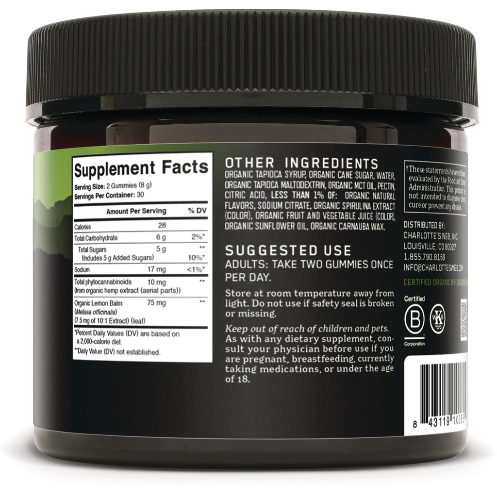CHW015 | back label of supplement jar showing Supplement Facts, other ingredients, suggested use and barcode - Thumbnail