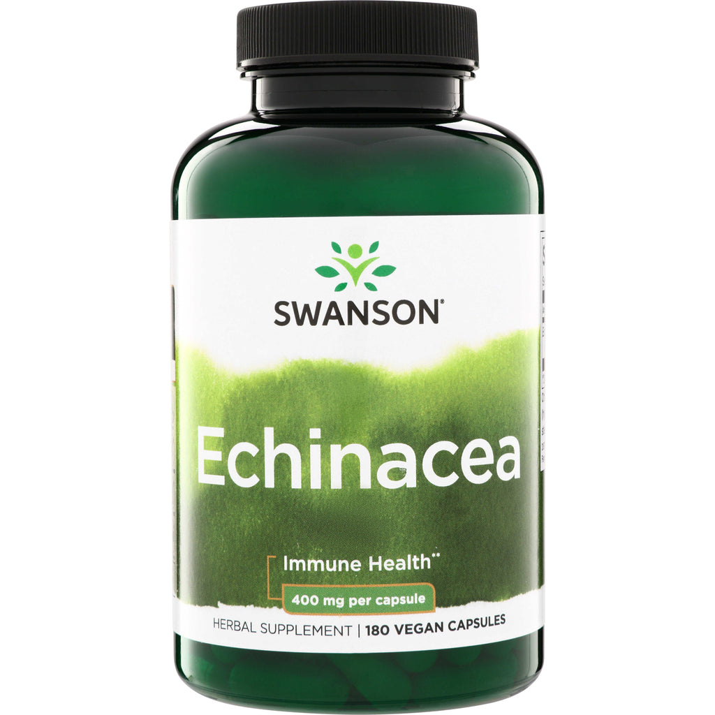 SW1512 | Swanson Echinacea, Immune Health, 400 mg per capsule, 180 vegan capsules - Thumbnail