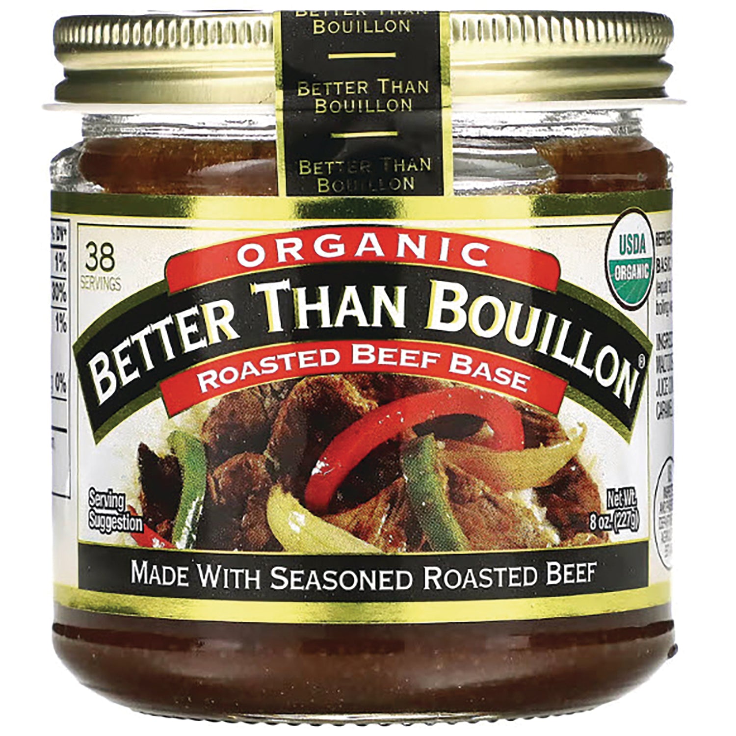 BOU001 | Jar of Better Than Bouillon organic roasted beef base with metal lid and label reading BETTER THAN BOUILLON
