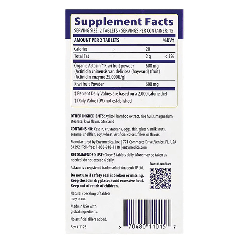 EMD074 | back panel showing Supplement Facts, ingredients, recommended use and barcode - Thumbnail