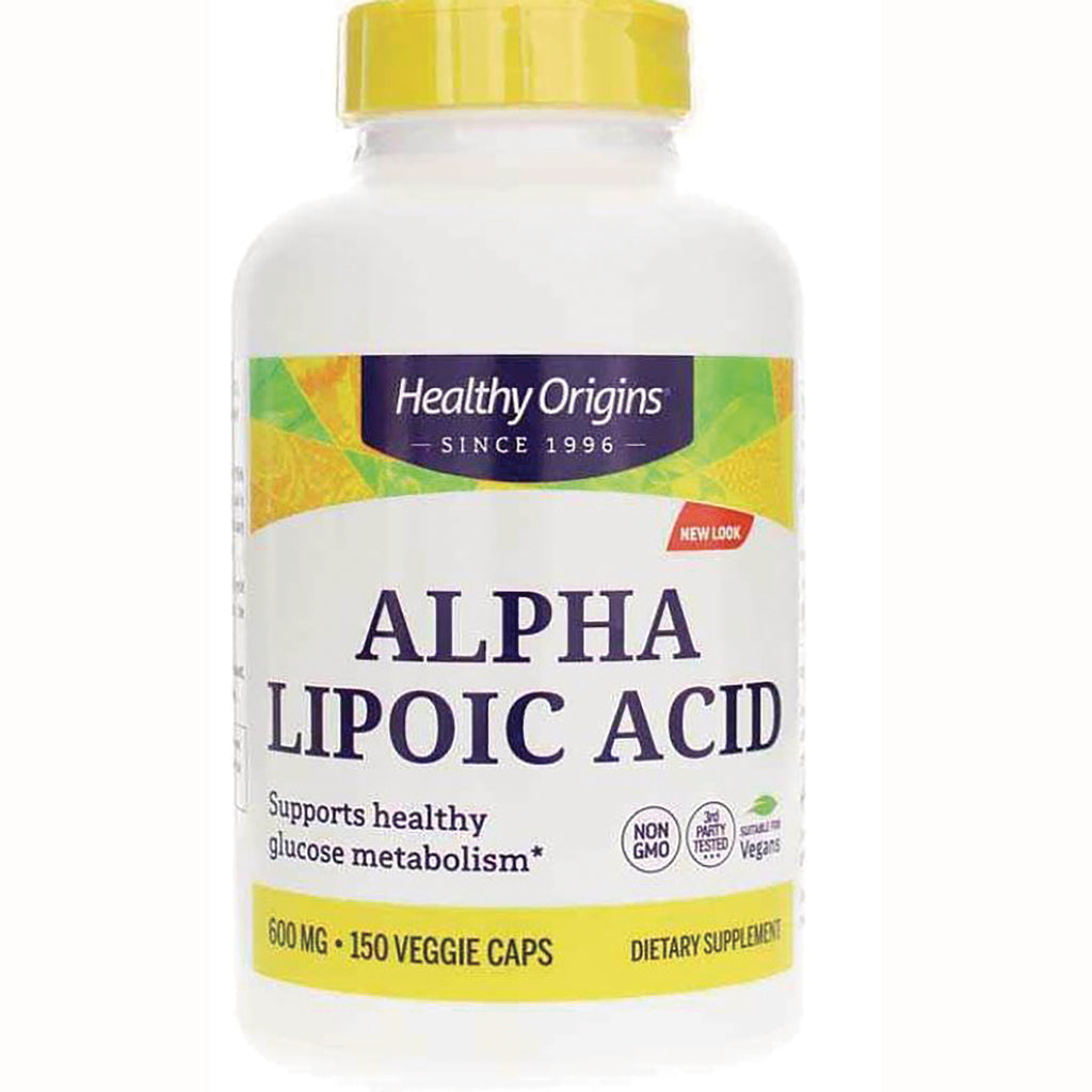 HRG012 | Healthy Origins Alpha Lipoic Acid 600 mg bottle with 150 veggie caps front label - Thumbnail