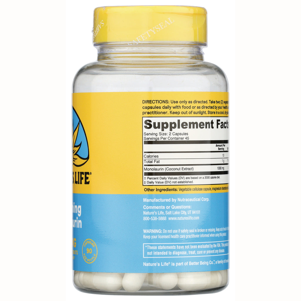HS059 | Back of yellow and blue supplement bottle showing Supplement Facts panel and white capsules visible - Thumbnail