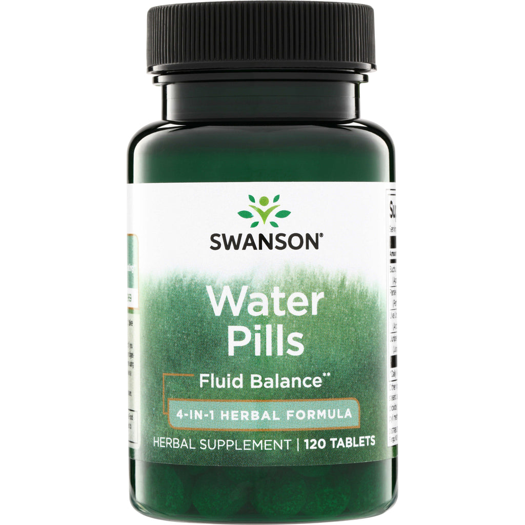 SWD013 | Swanson Water Pills bottle, Fluid Balance 4-in-1 Herbal Formula, 120 Tablets - Thumbnail