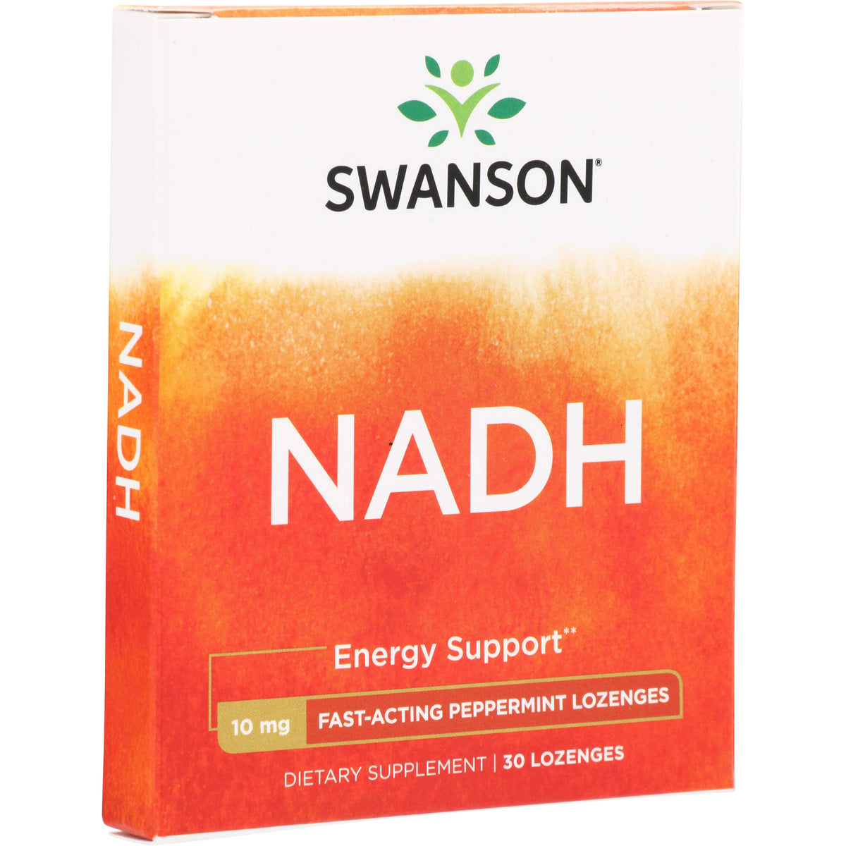 SWU374 | Swanson NADH 10 mg Energy Support, fast-acting peppermint lozenges, 30 count