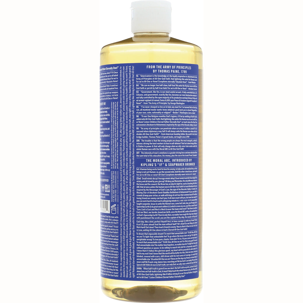 DRB026 | back of clear bottle showing blue product infographic label with dense white text and white cap - Thumbnail