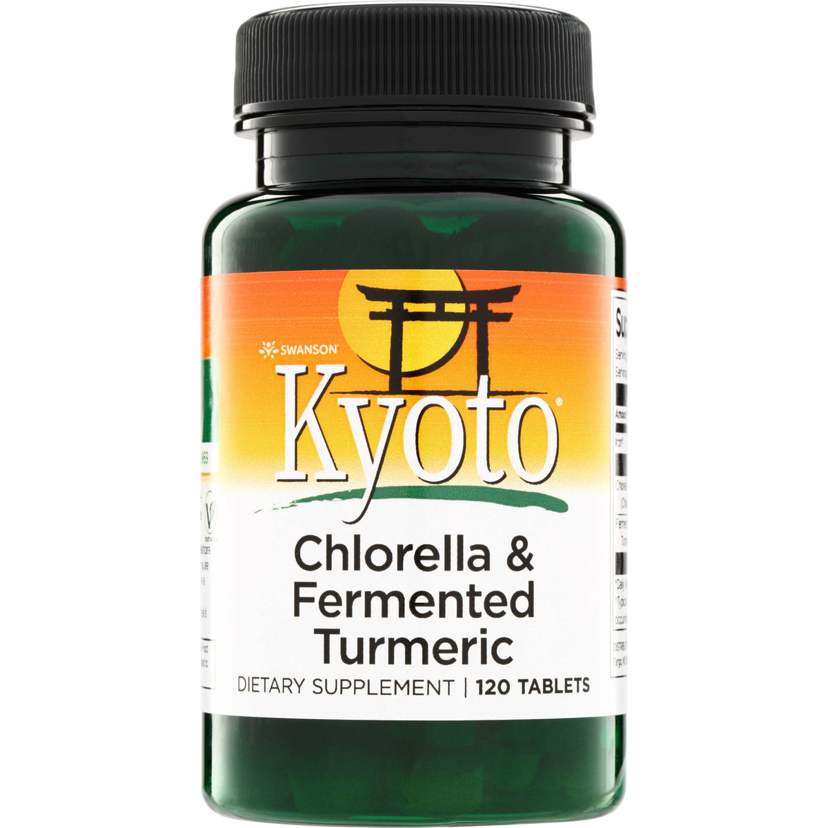 SWK006 | Swanson Kyoto Chlorella & Fermented Turmeric dietary supplement, 120 tablets bottle front