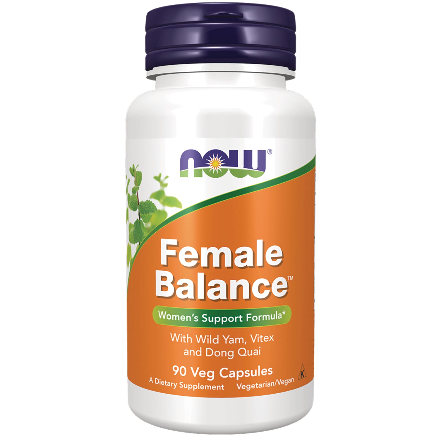 NWF1387 | NOW Female Balance women's support formula bottle labeled 90 Veg Capsules