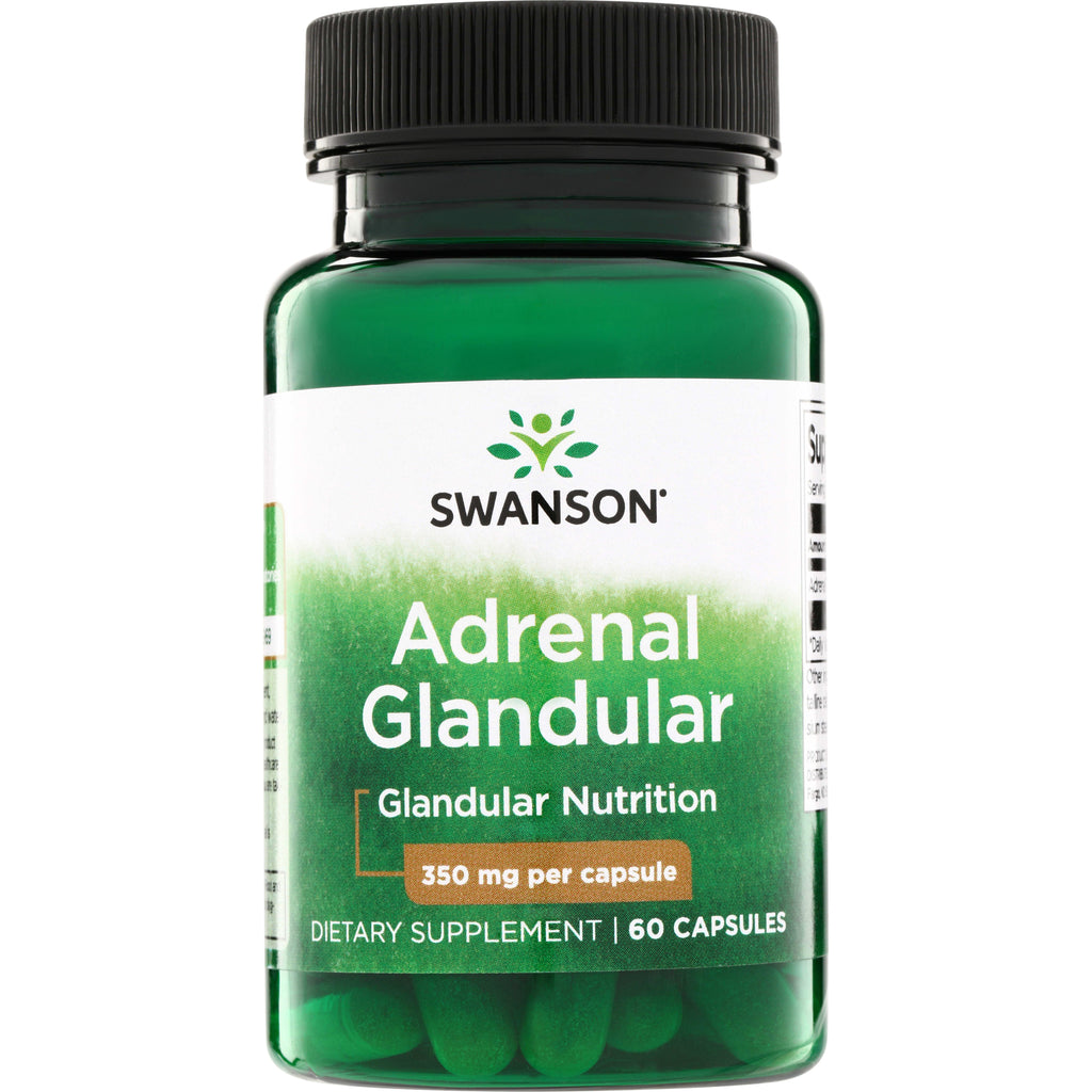 SW1223 | Swanson Adrenal Glandular, 350 mg per capsule, dietary supplement, 60 capsules - Thumbnail