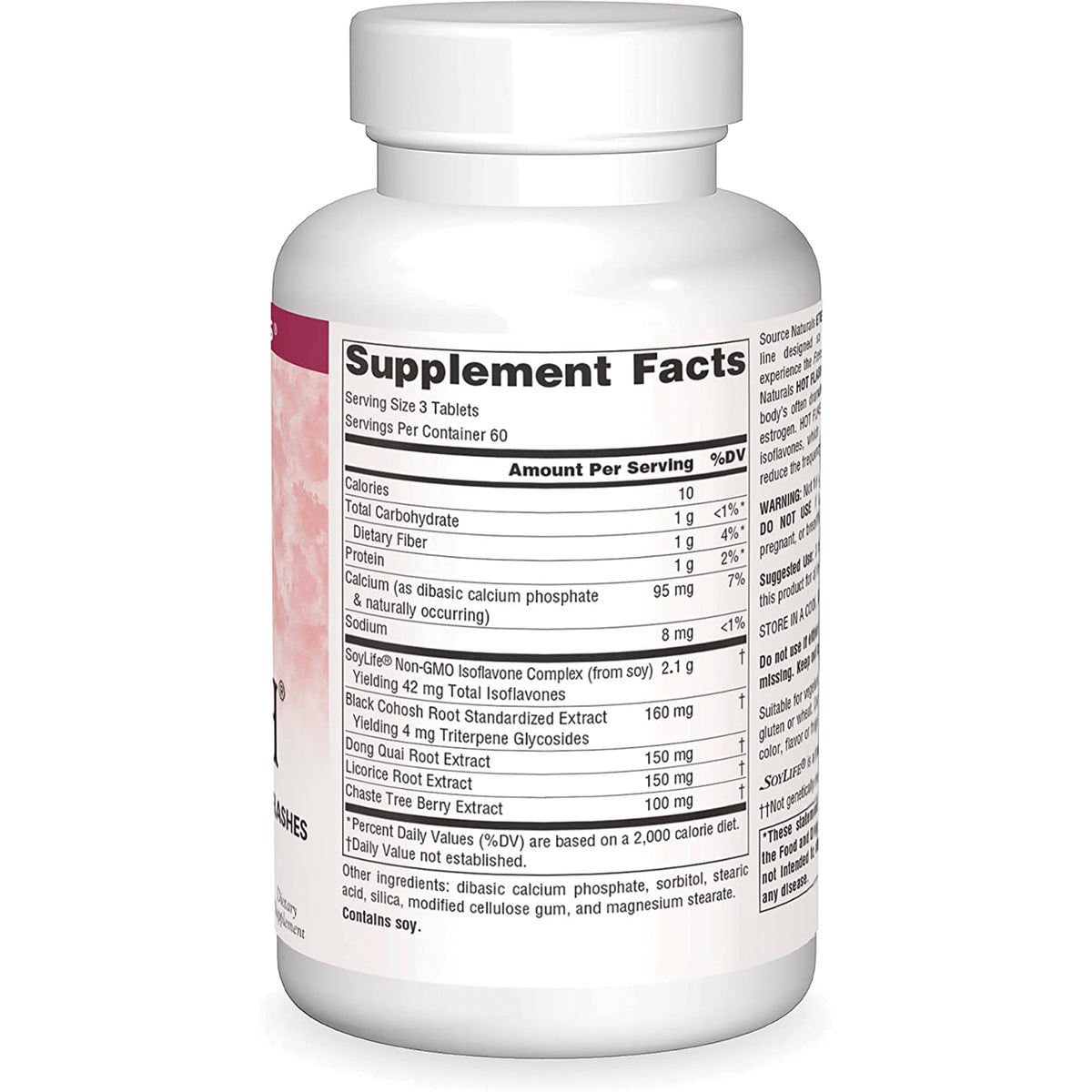 SN617 | Supplement Facts panel and ingredients on bottle label (back view)