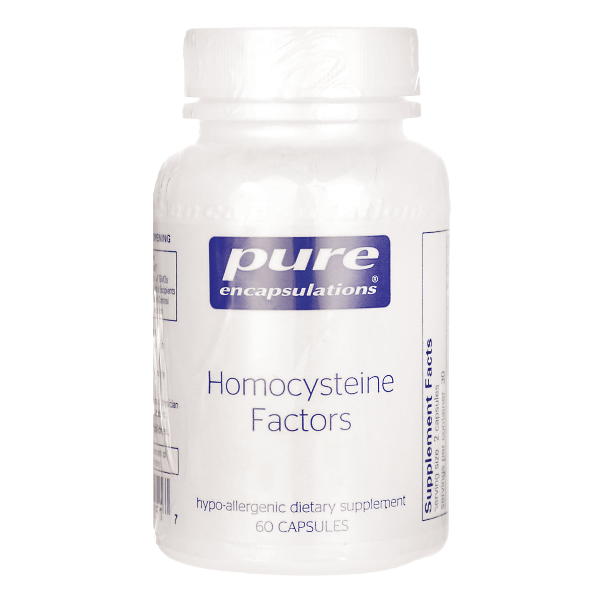 PRN067 | Pure Encapsulations Homocysteine Factors supplement bottle, 60 capsules