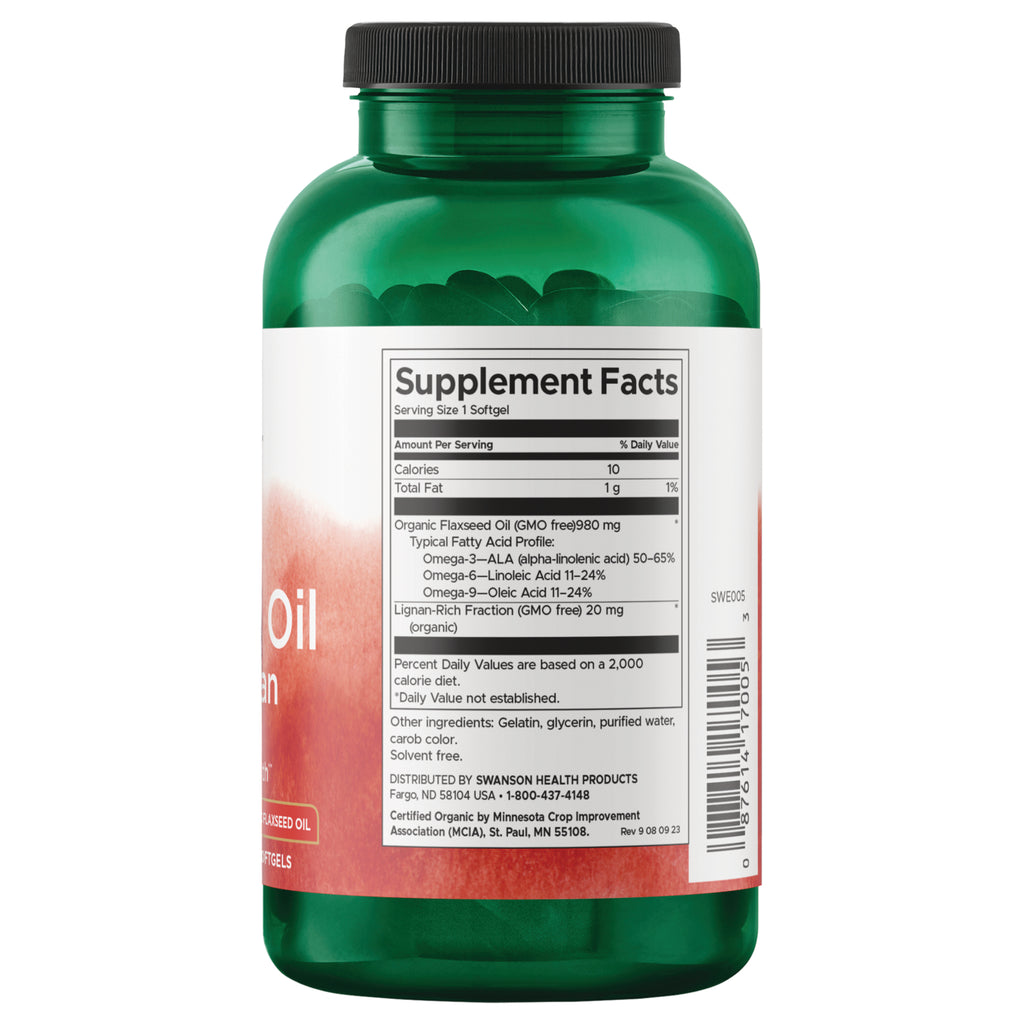 SWE005 | Back label with Supplement Facts panel, ingredients, and barcode - Thumbnail