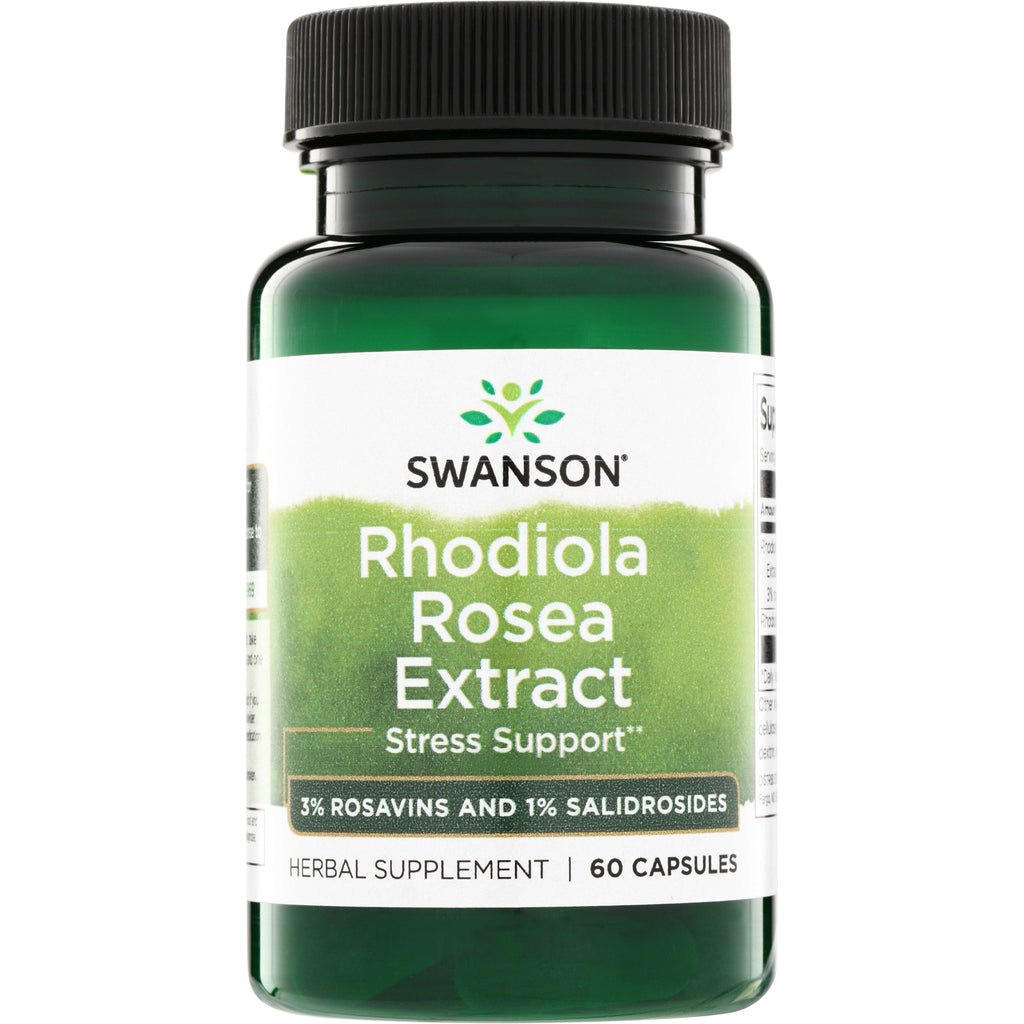 SWH288 | Swanson Rhodiola Rosea Extract stress support supplement, 60 capsules, 3% Rosavins and 1% Salidrosides - Thumbnail
