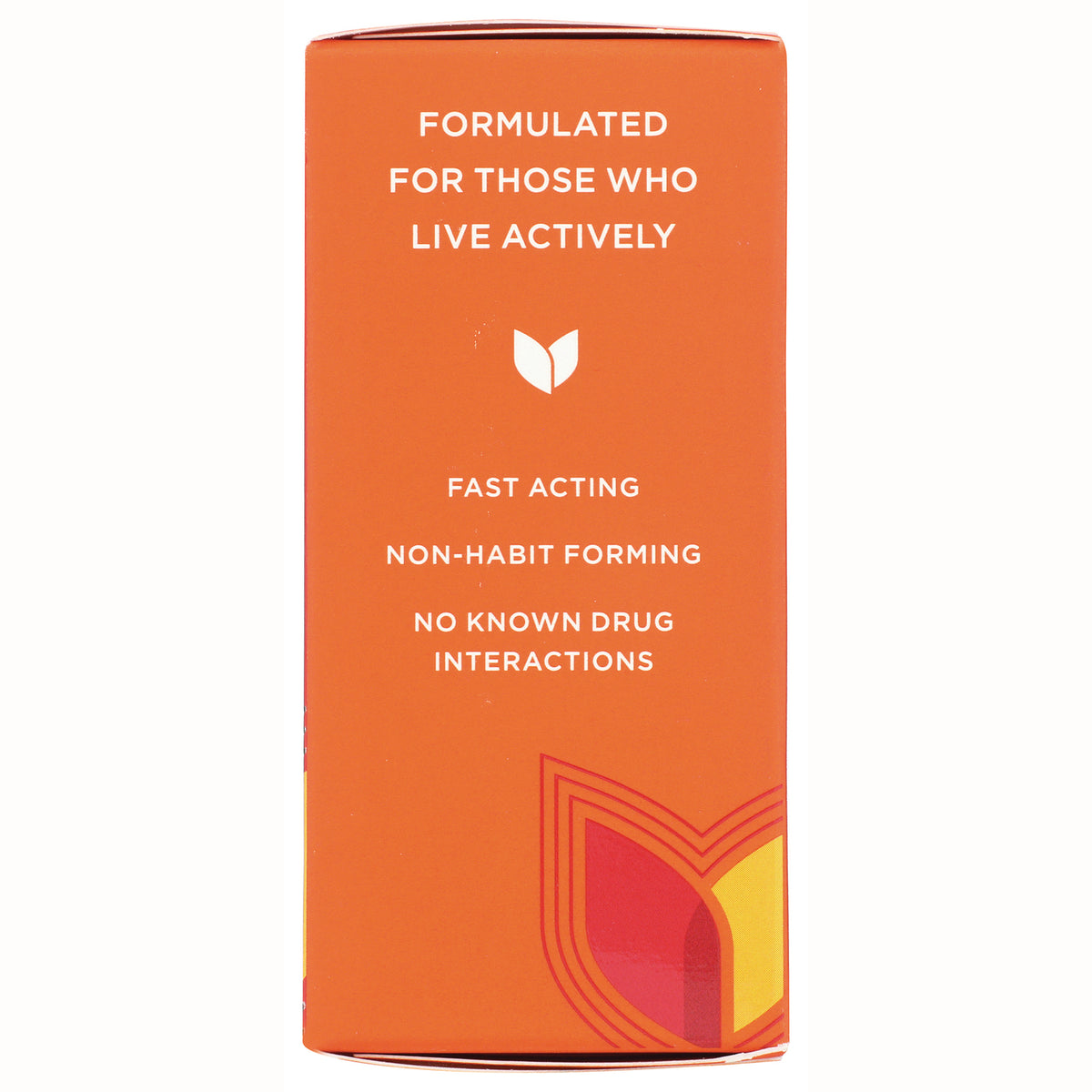 HY260 | orange box back reading FORMULATED FOR THOSE WHO LIVE ACTIVELY; FAST ACTING, NON-HABIT FORMING, NO KNOWN DRUG INTERACTIONS