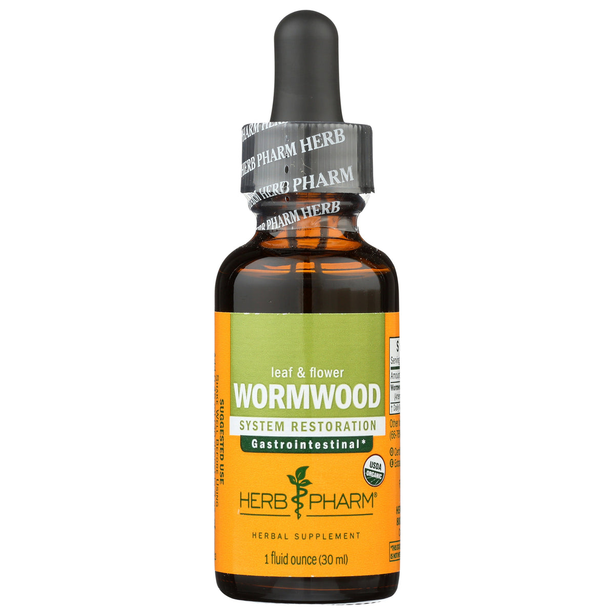 HPH047 | Wormwood liquid herbal extract dropper bottle labeled HERB PHARM 1 Fluid Ounce