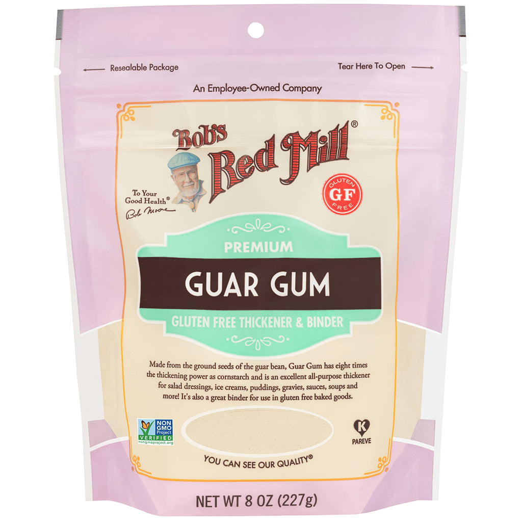 BOB304 | Bob's Red Mill Premium Guar Gum 8 oz pouch front showing Gluten Free Thickener & Binder label - Thumbnail