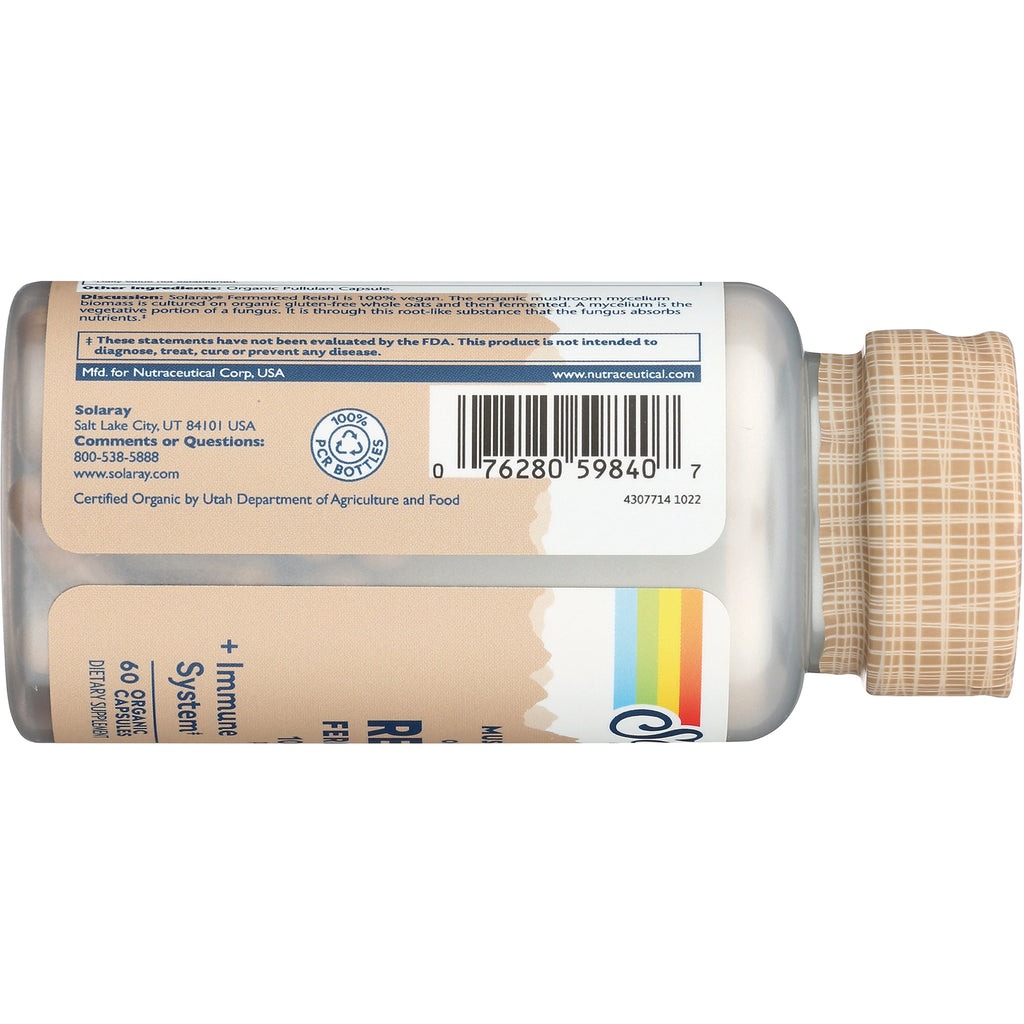 SLR464 | back label and product infographic showing barcode, certified organic seal, contact details, and beige patterned cap - Thumbnail
