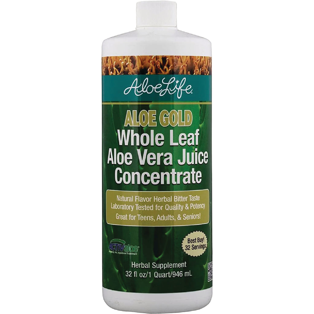 ALI001 | Aloe Gold Whole Leaf Aloe Vera Juice Concentrate bottle, 32 fl oz - Thumbnail