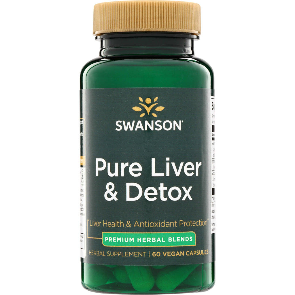 SWU1075 | Swanson Pure Liver & Detox supplement bottle, Premium Herbal Blends, 60 vegan capsules - Thumbnail