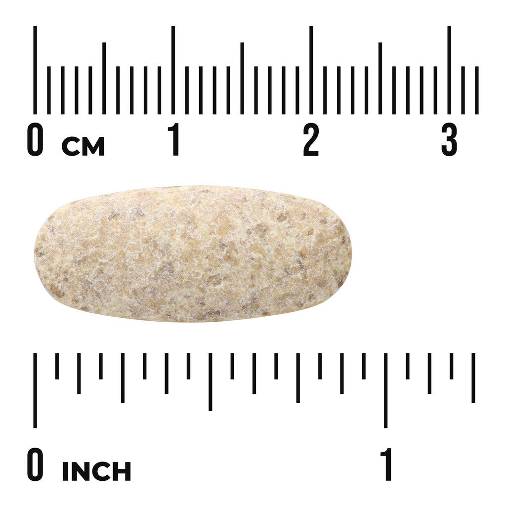 SW1720 | Oval speckled tablet shown with rulers in cm and inches to illustrate size - Thumbnail