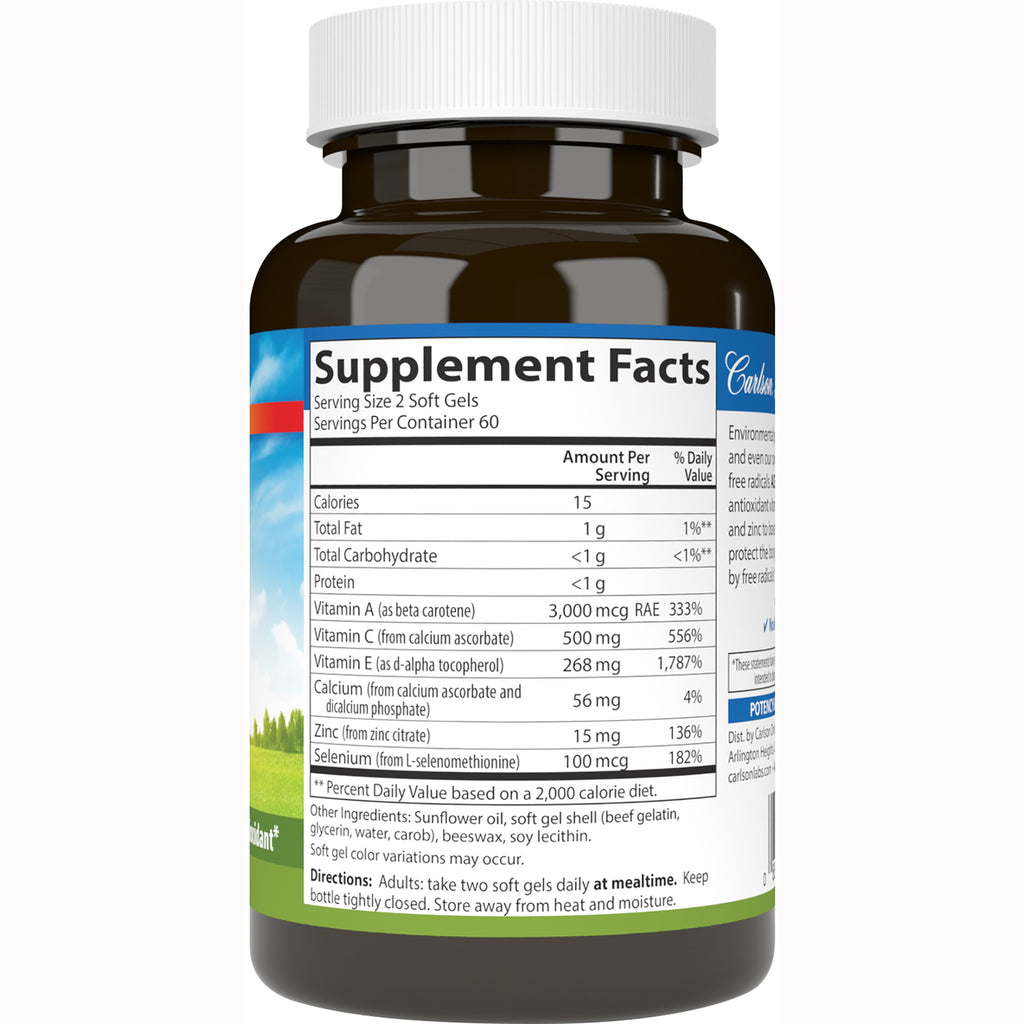 CSN049 | Back of brown supplement bottle showing Supplement Facts label, nutrition facts table and directions - Thumbnail