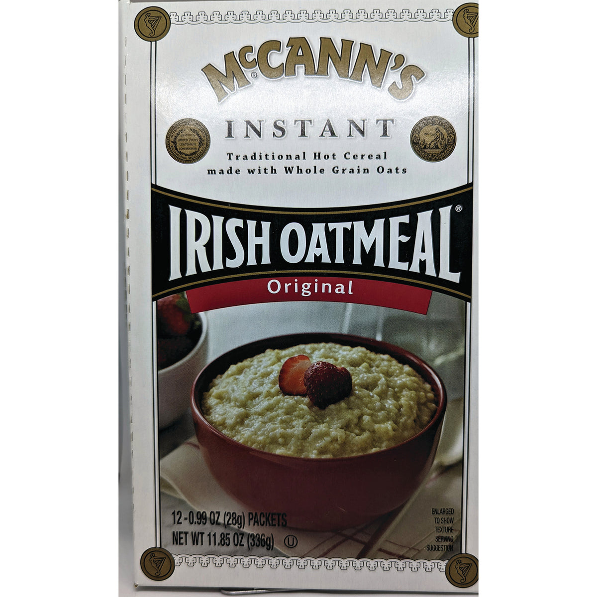 MCA007 | McCann's Instant Irish Oatmeal Original box showing bowl of oatmeal topped with strawberries