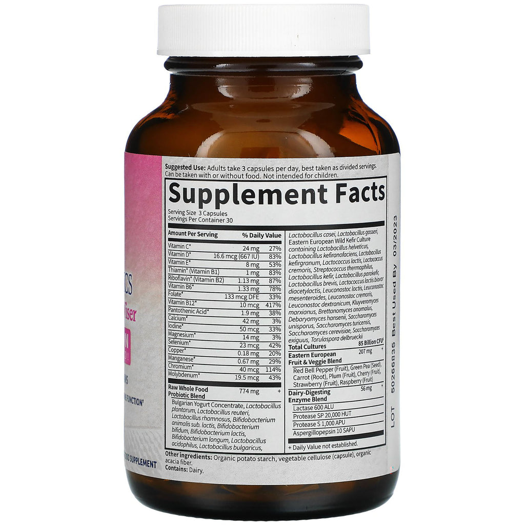 GLF133 | back of brown supplement bottle showing Supplement Facts panel and ingredients list - Thumbnail