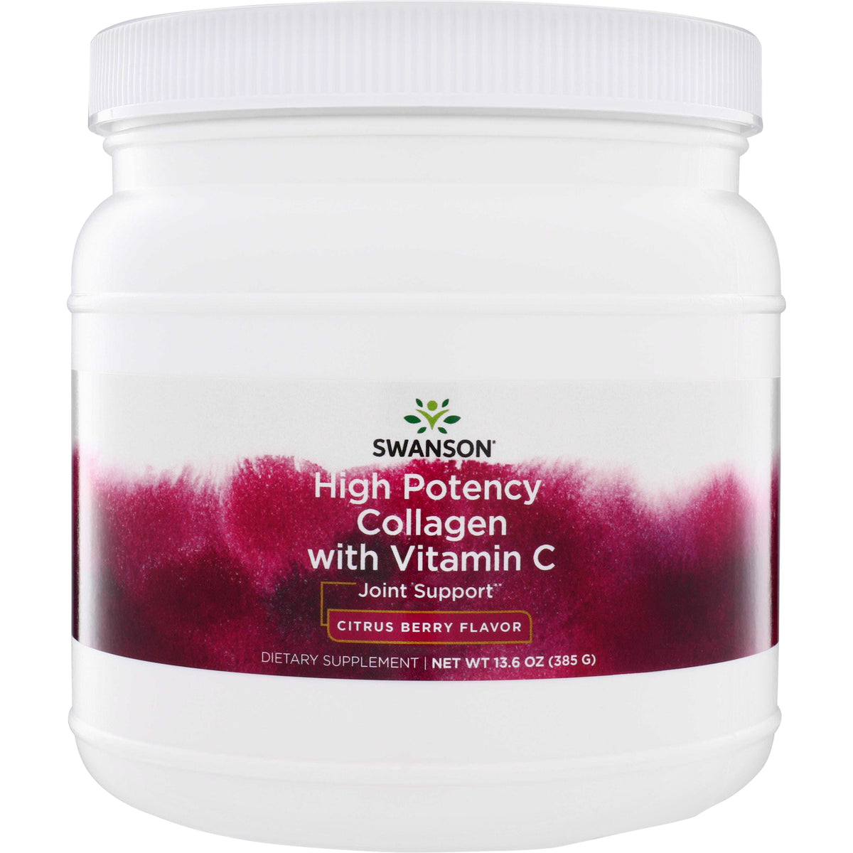 SWU1025 | Swanson High Potency Collagen with Vitamin C powder, Joint Support, Citrus Berry flavor, 13.6 oz