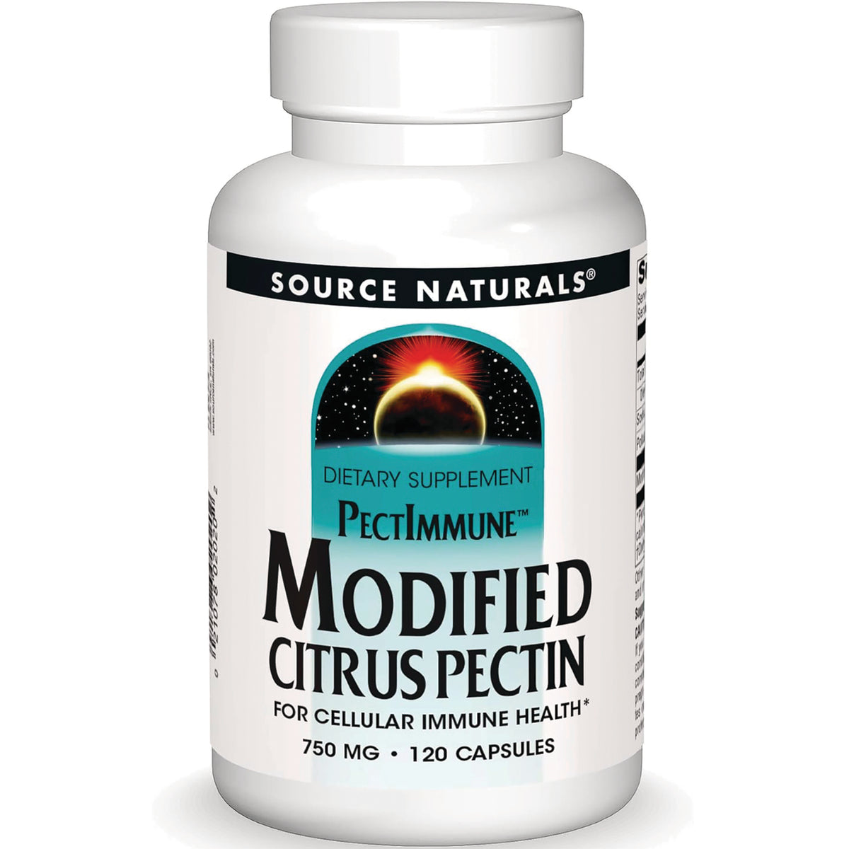 SN779 | Source Naturals PectImmune Modified Citrus Pectin 750 mg dietary supplement, 120 capsules