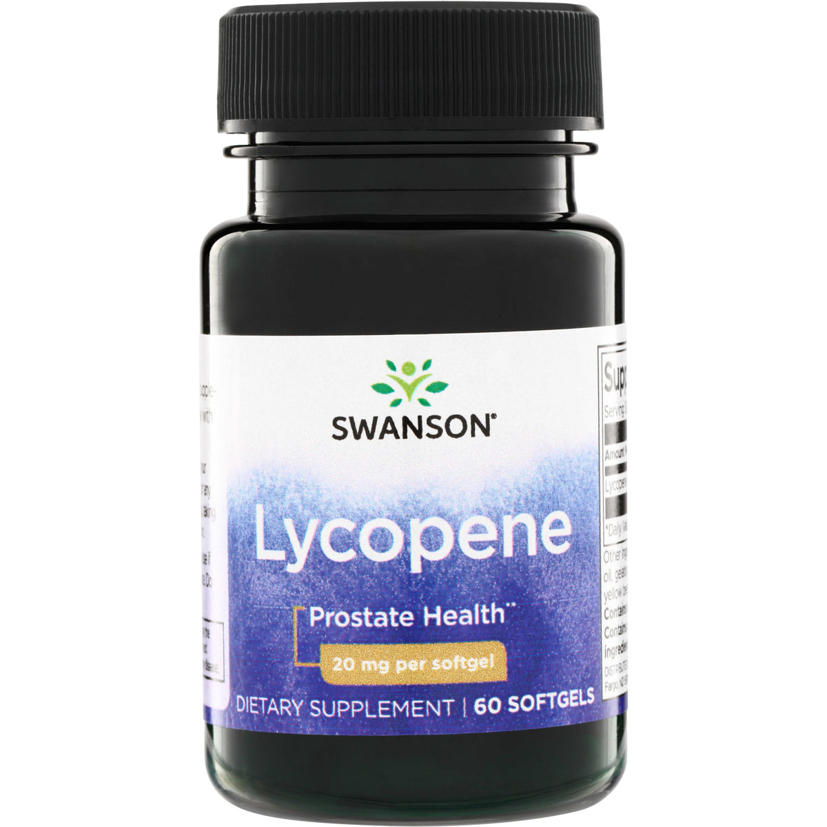 SW950 | Swanson Lycopene supplement, Prostate Health, 20 mg per softgel, 60 softgels bottle