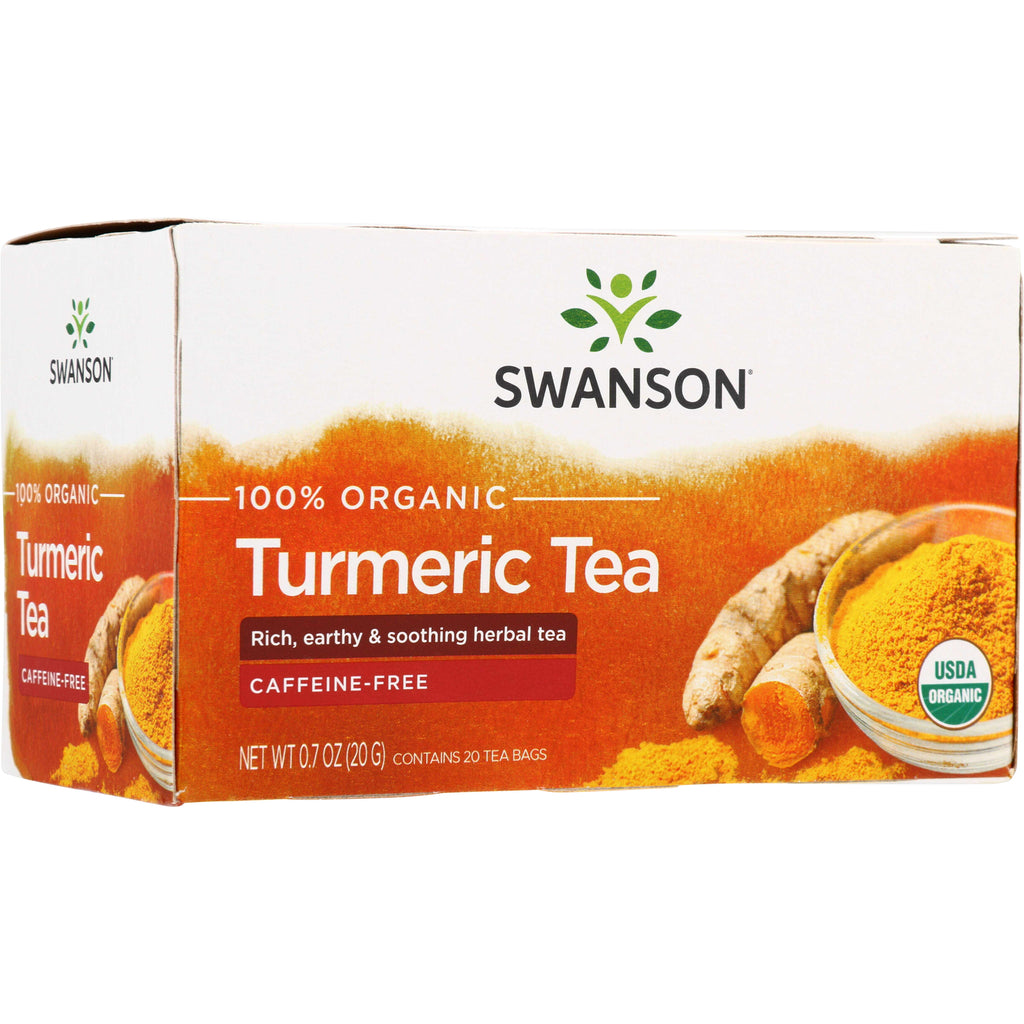 SWF099 | Swanson 100% Organic Turmeric Tea, caffeine-free, 20 tea bags - Thumbnail