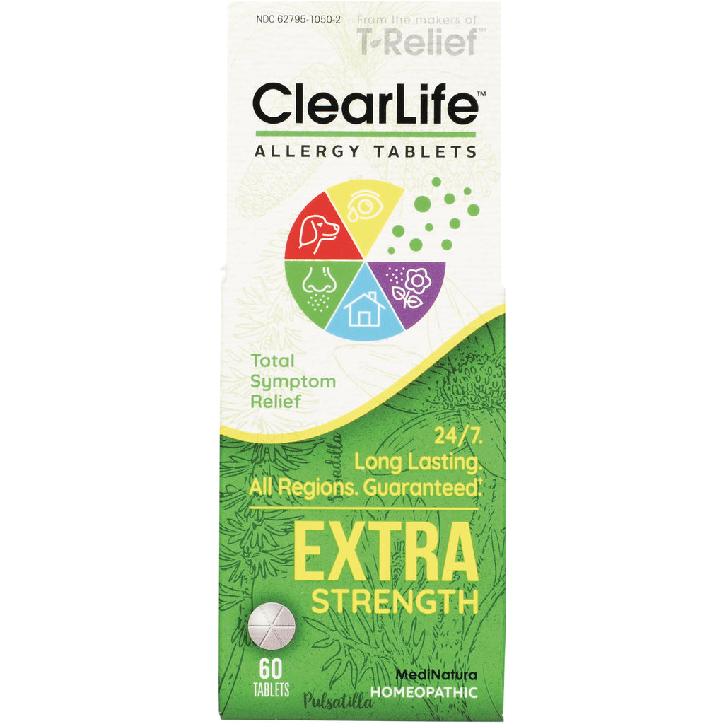 MNA054 | ClearLife allergy tablets extra strength box showing 60 tablets and symptom icons - Thumbnail