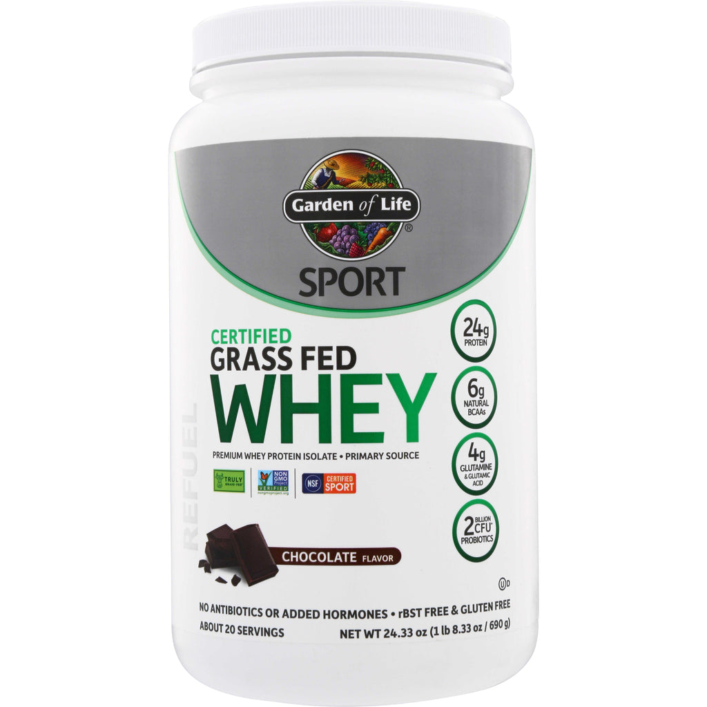GLF229 | Garden of Life Sport Certified Grass Fed Whey Protein, Chocolate flavor, 24g protein - Thumbnail
