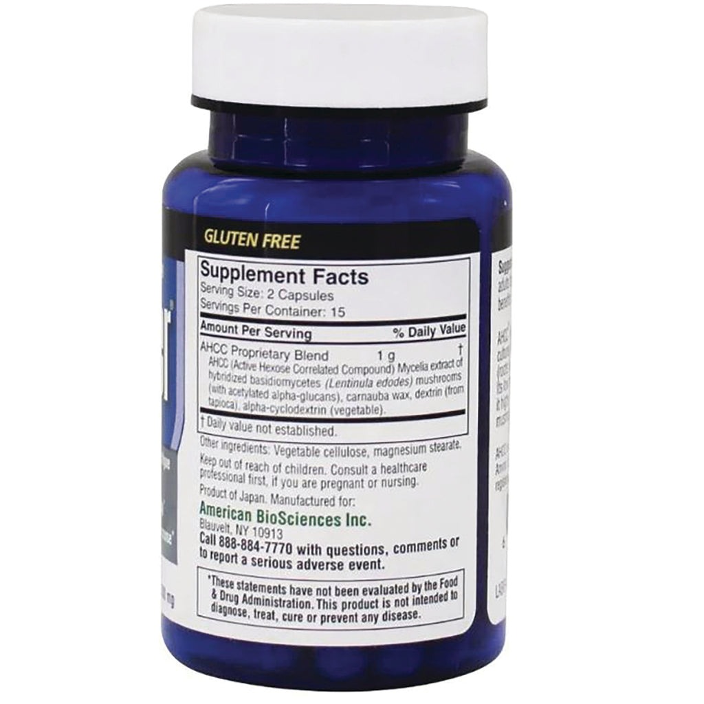 AMB003 | Back of blue supplement bottle showing Supplement Facts label saying \ - Thumbnail