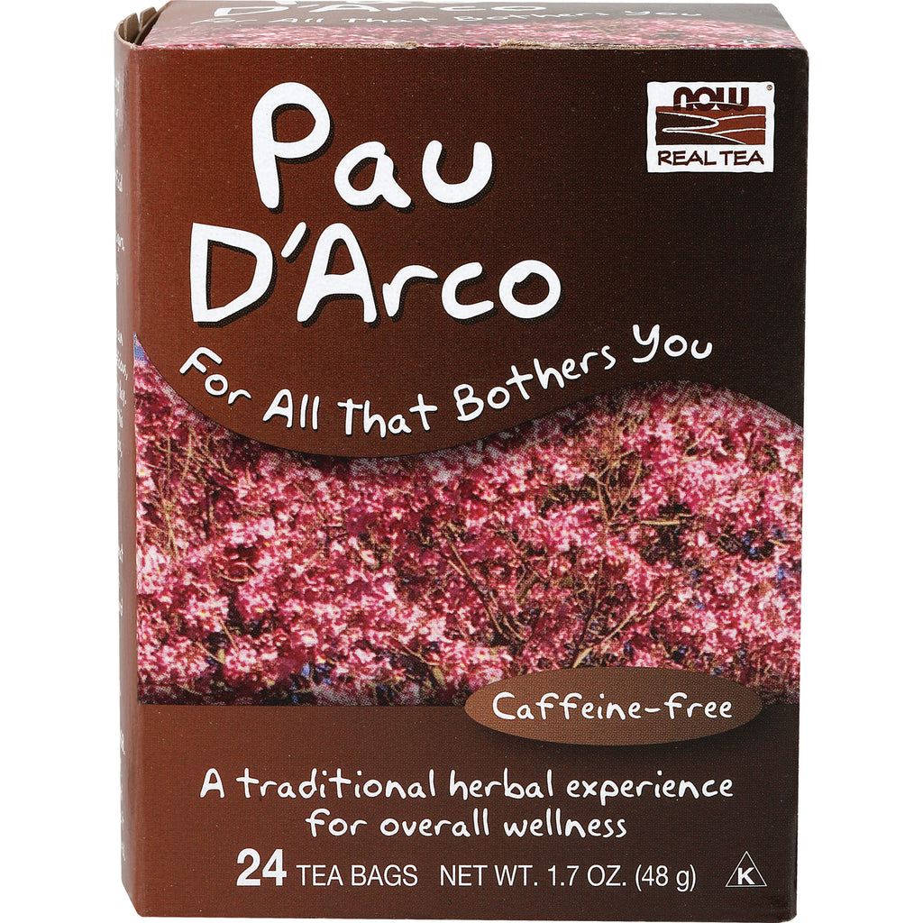 NWF1092 | Box front showing Pau D'Arco caffeine-free herbal tea, 24 tea bags, front packaging - Thumbnail