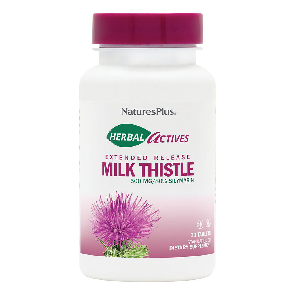 NTP020 | NaturesPlus Milk Thistle extended release supplement bottle, vegetarian 30 tablets - Thumbnail