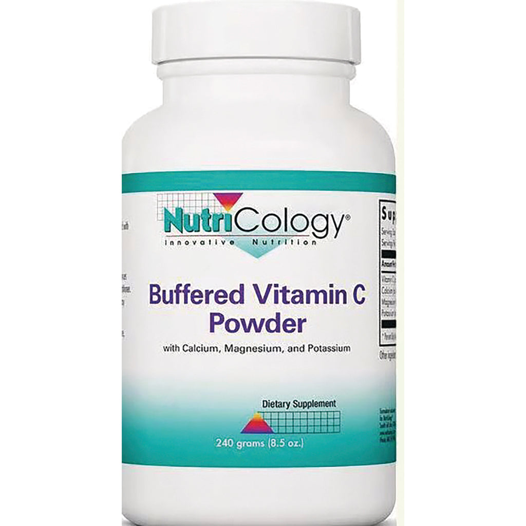 NCL016 | NutriCology Buffered Vitamin C Powder front label, 240 grams (8.5 oz) dietary supplement - Thumbnail
