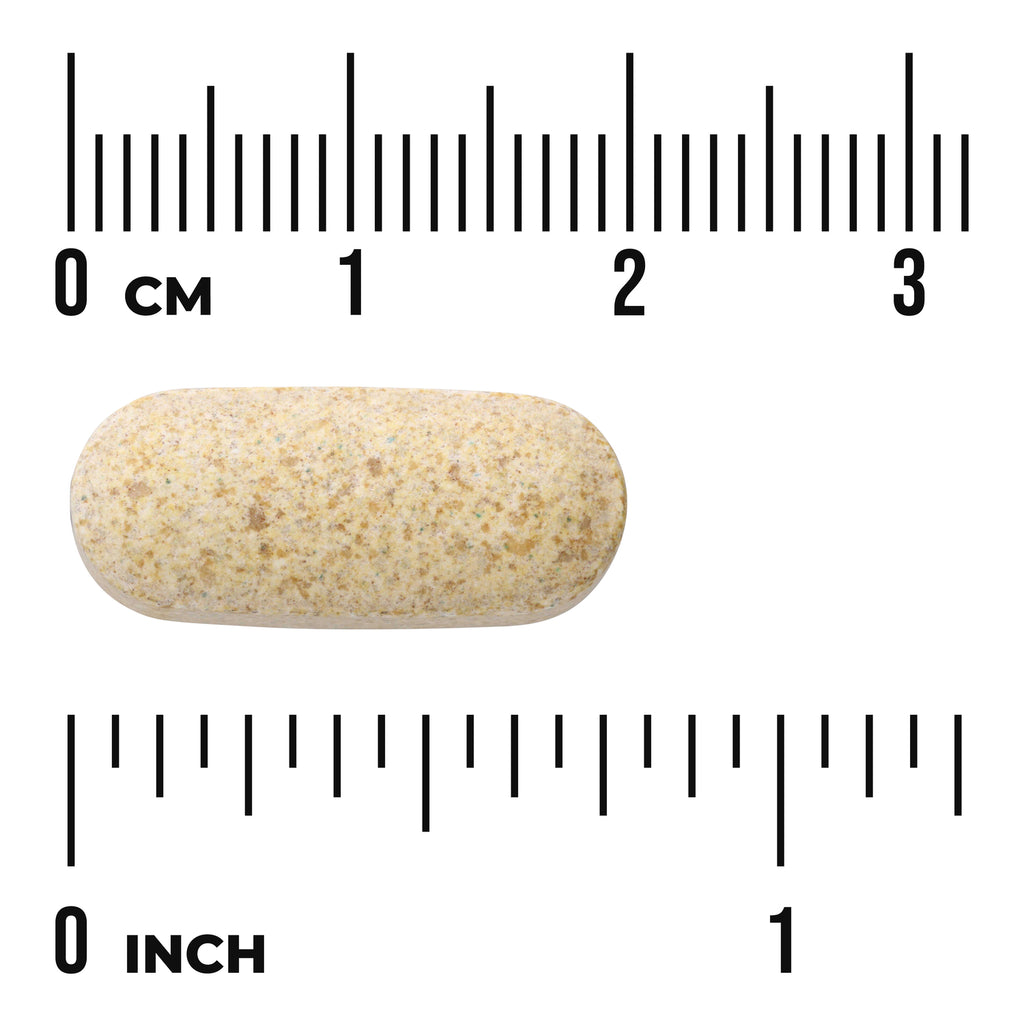 SW250 | Oval speckled tablet shown with centimeter and inch rulers indicating about 2.5 cm length - Thumbnail