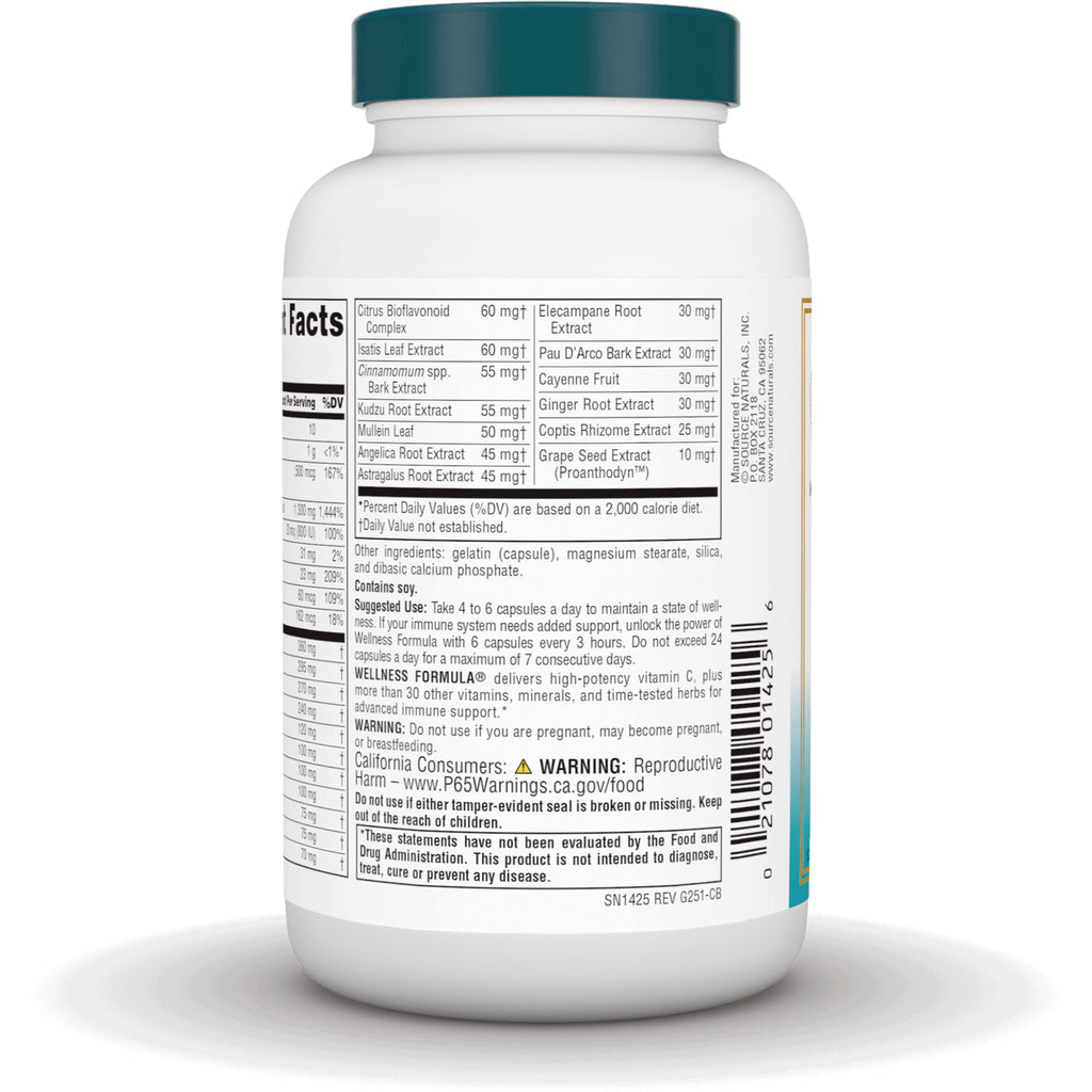 SN146 | Back label showing Supplement Facts, ingredients, suggested use, warnings, and barcode - Thumbnail