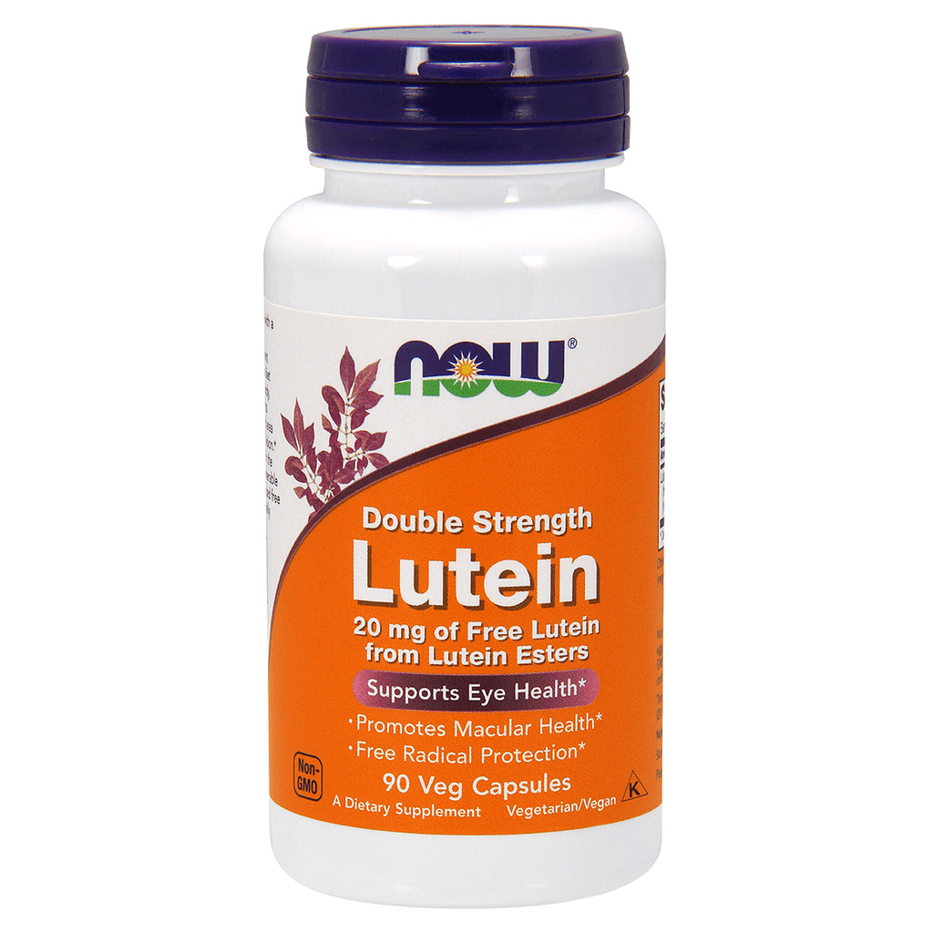 NWF254 | Now Double Strength Lutein 20 mg supplement bottle, 90 veg capsules - Thumbnail