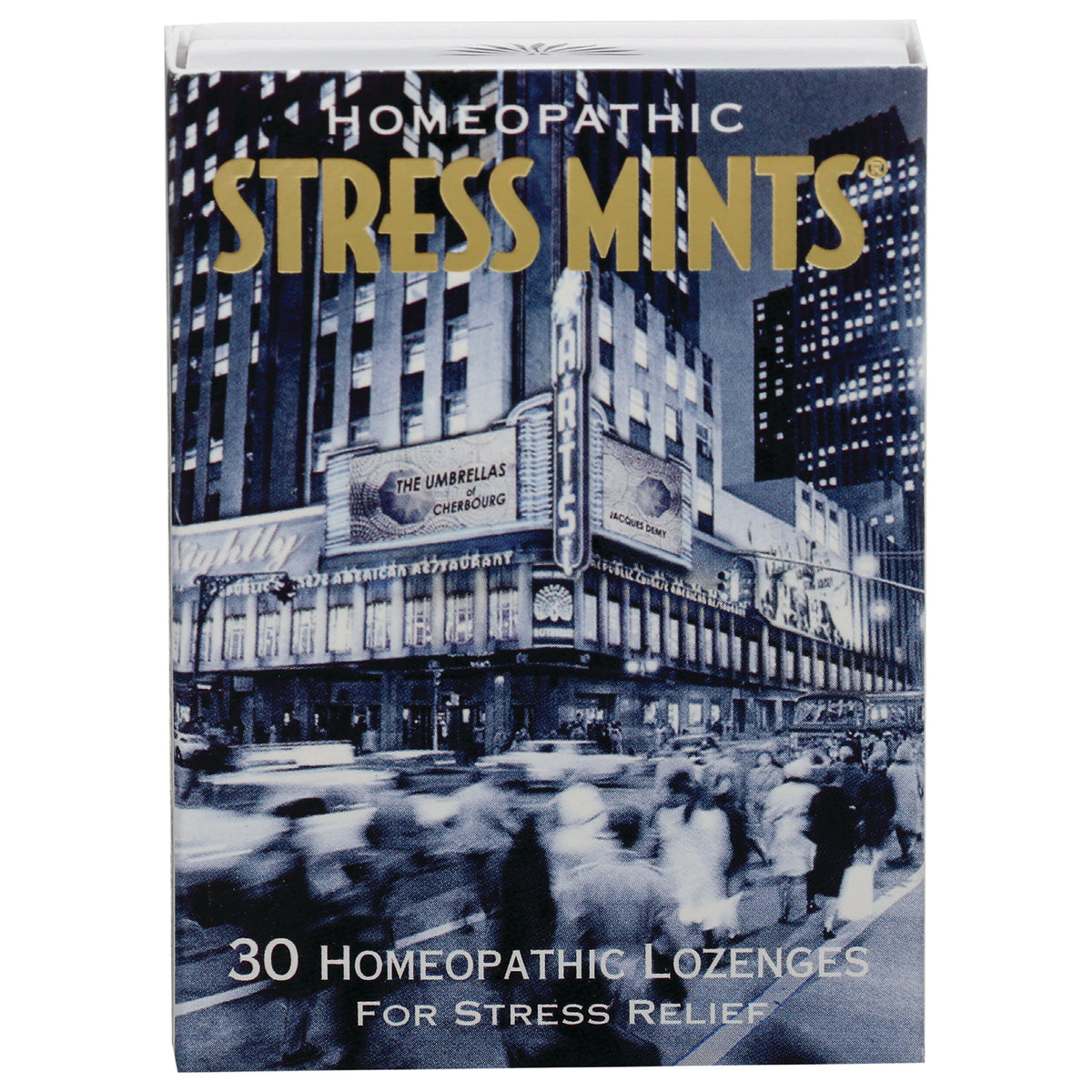 HLR006 | Stress Mints homeopathic 30 lozenges box with blurred city street artwork